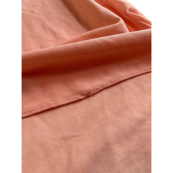 Vintage 80s‎ Peplum Party Dress Peach Pink Short Sleeves Buttons Wedding Retro S - Picture 11 of 14